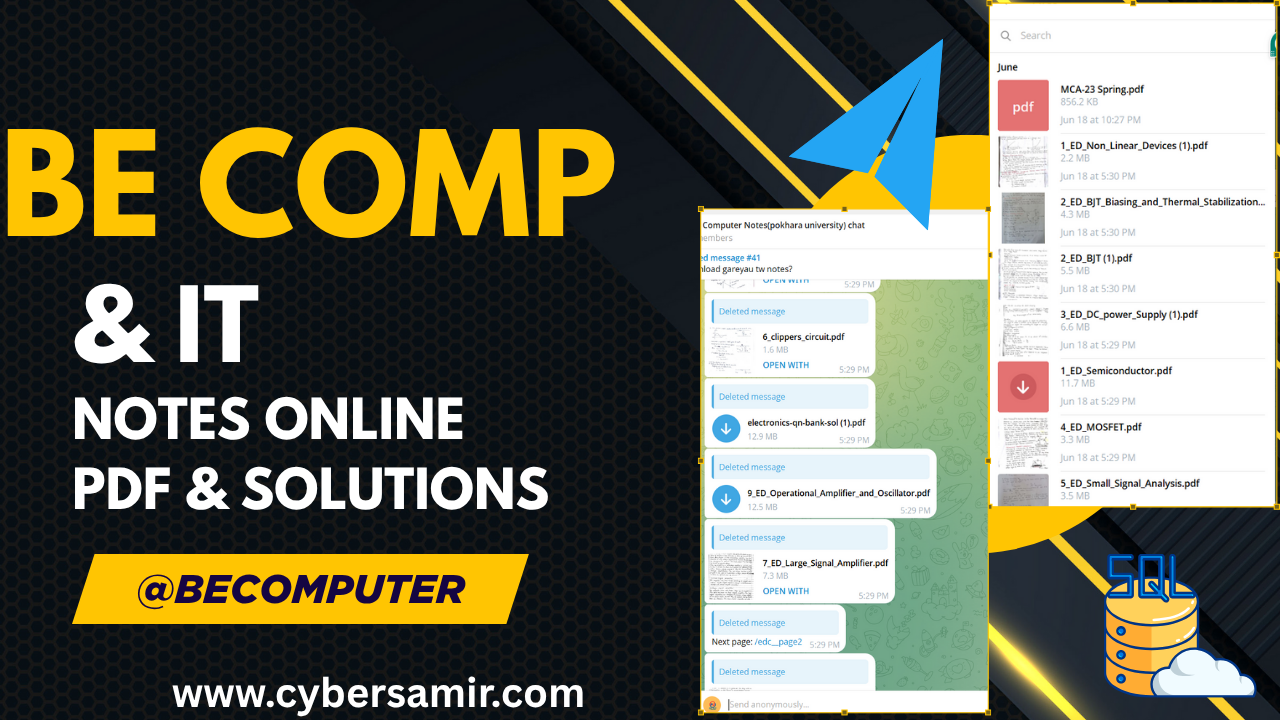 BE Computer &IT Engineering Notes Pokhara University Telegram Link