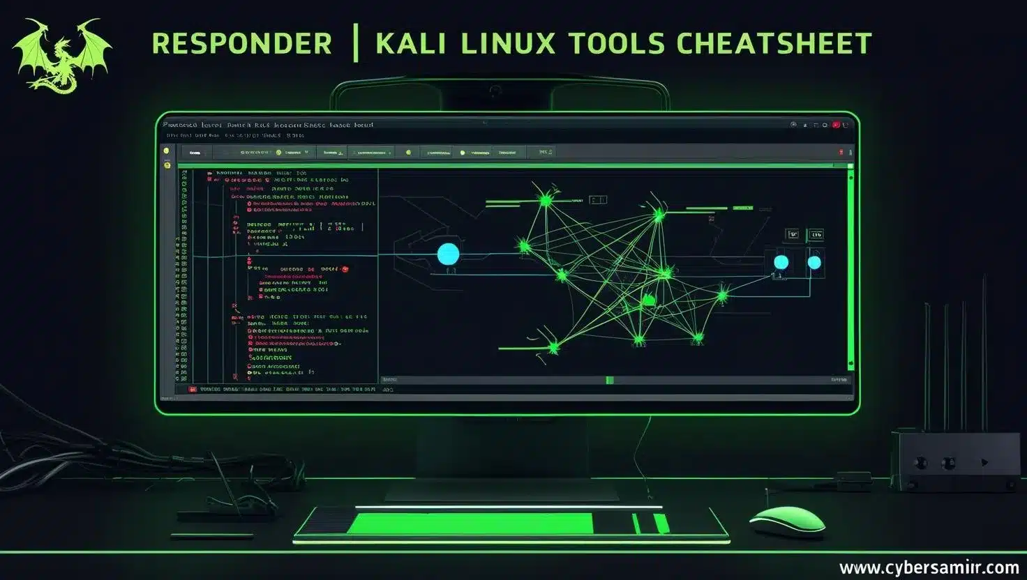 Responder tool running in Kali Linux for network spoofing