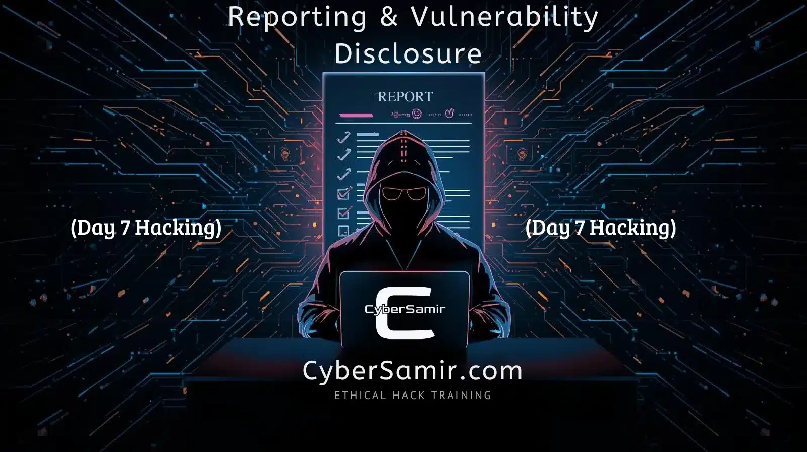 Ethical hacker preparing a vulnerability disclosure report