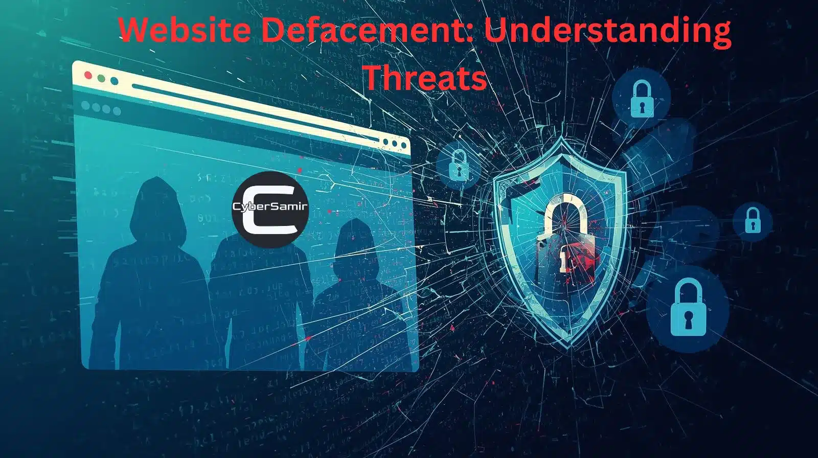 Website defacement warning message on hacked website screen