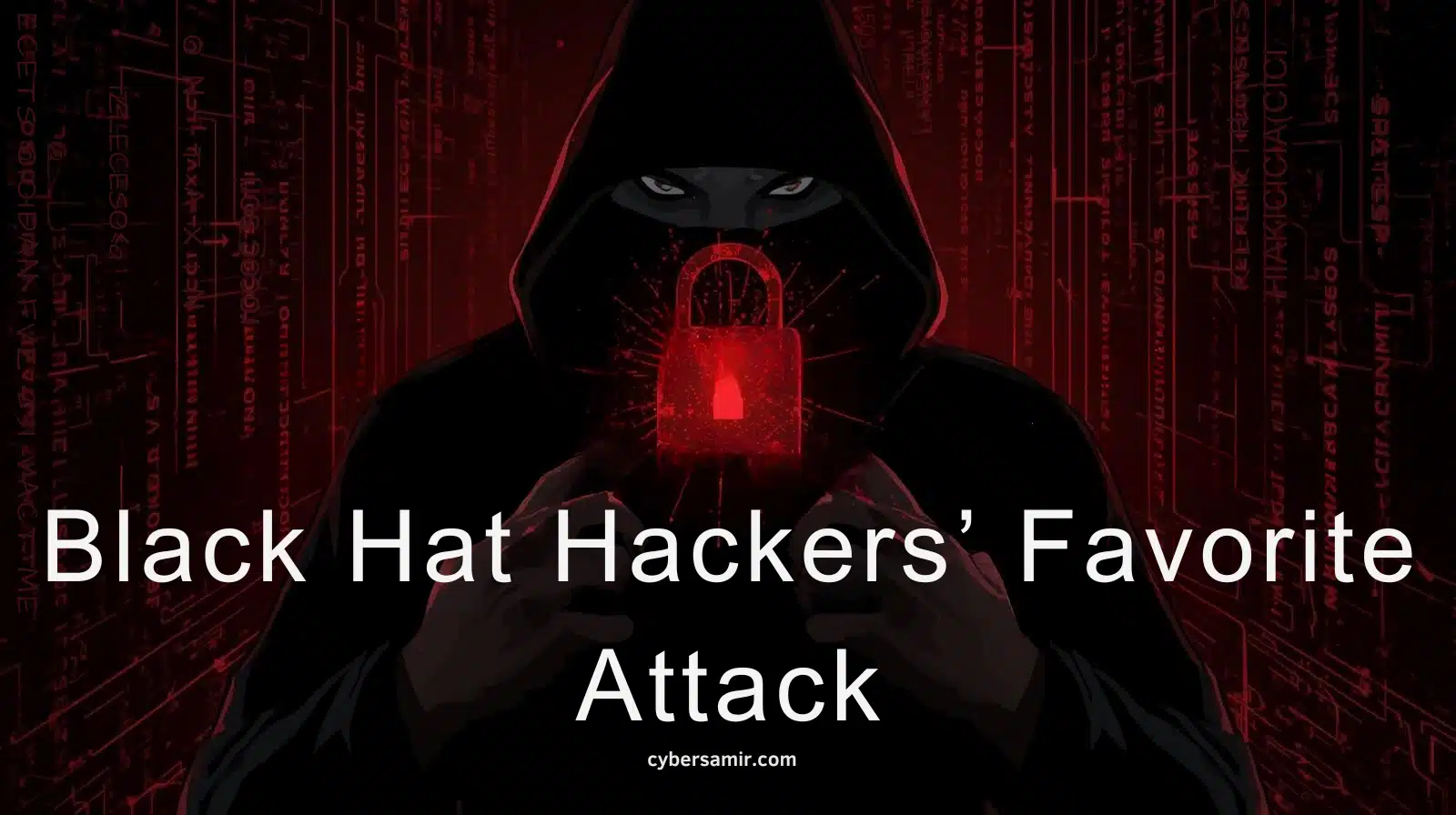 Ransomware attack screen used by black hat hackers