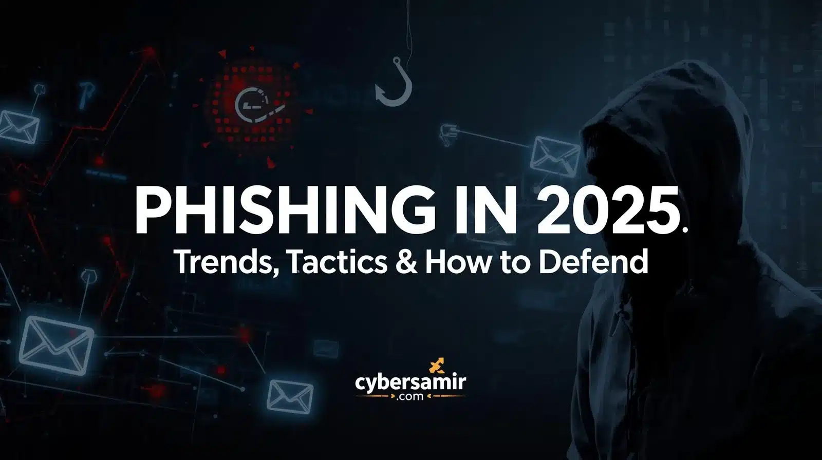 Phishing in 2025 infographic showing modern phishing tactics and defenses